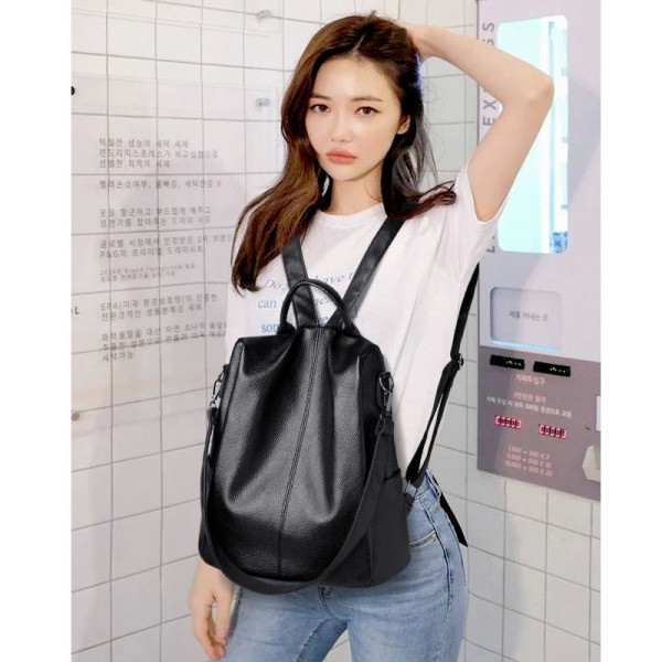 Női mindennapi hátizsák eko bőrből, sima modell