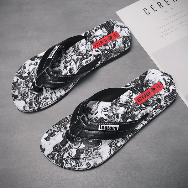 Papuci casual barbatesti din imitatie de piele cu talpa colorata