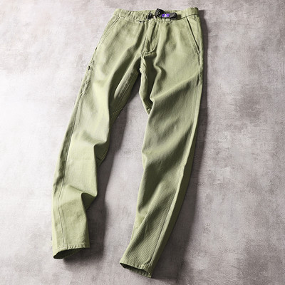 Ležerne muške hlače s kožnim elementom u struku