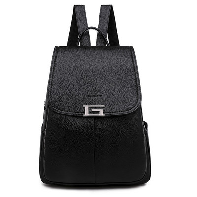 Öko-nahast pandlaga naiste igapäevane seljakott