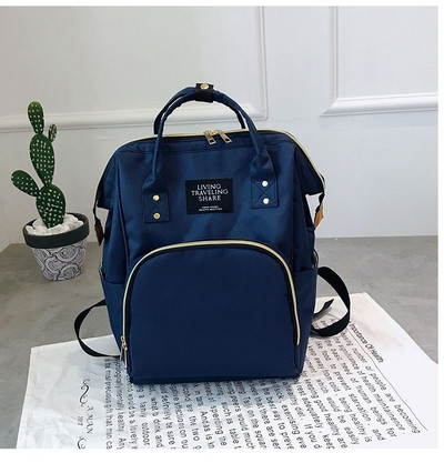 Rucsac modern de dama cu maner si inscriptie