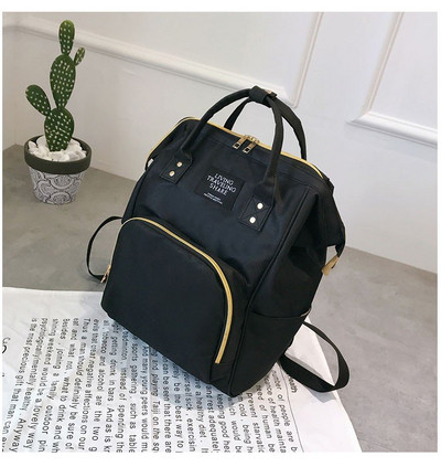 Rucsac modern de dama cu maner si inscriptie