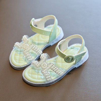 Sandale copii pentru fete cu cataramă și perle