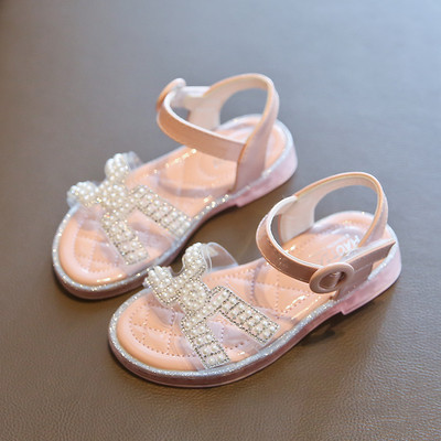 Sandale copii pentru fete cu cataramă și perle