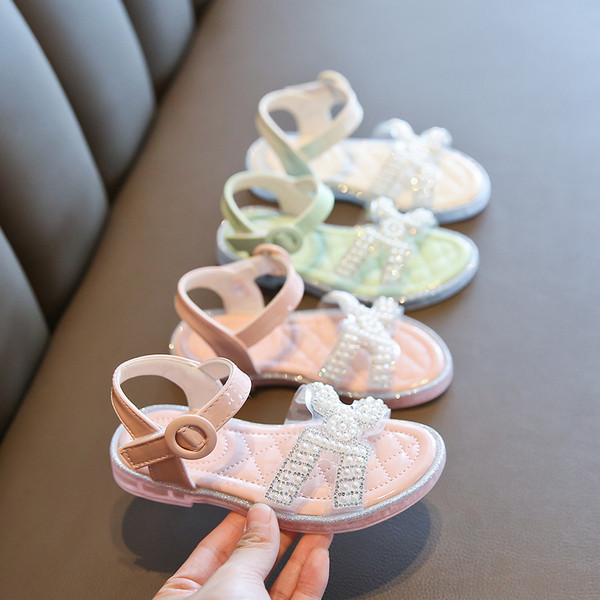 Sandale copii pentru fete cu cataramă și perle