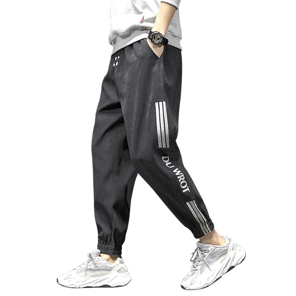 Sporta-gadījuma vīriešu bikses ar apmali un izmērs līdz 5XL