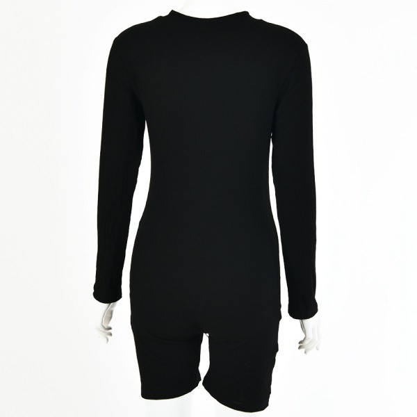 Naiste sportlik lühike pikkade varrukate ja lukuga kombinesoon