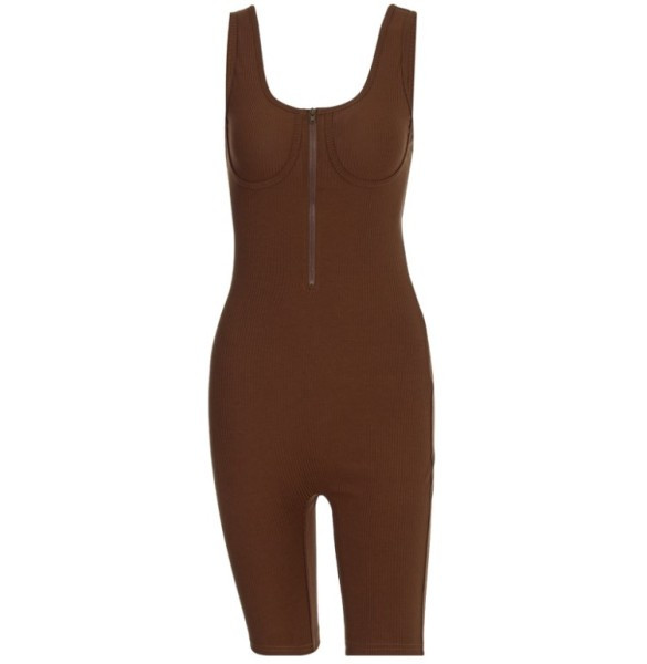 Sieviešu sporta kombinezons no velveta džersija ar rāvējslēdzēju