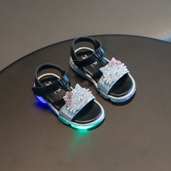 Bērnu gaismas sandales ar akmeņiem un uzlīmēm