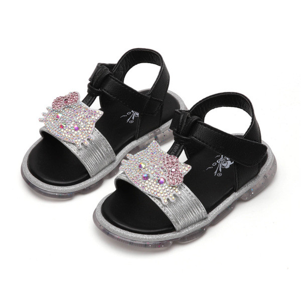 Bērnu gaismas sandales ar akmeņiem un uzlīmēm