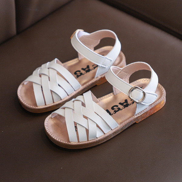 Bērnu mākslīgās ādas sandales ar sprādzi meitenēm