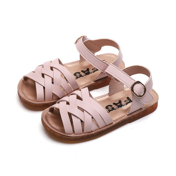 Bērnu mākslīgās ādas sandales ar sprādzi meitenēm