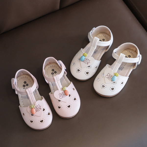 Ikdienas bērnu sandales no eko ādas ar 3D elementu meitenēm