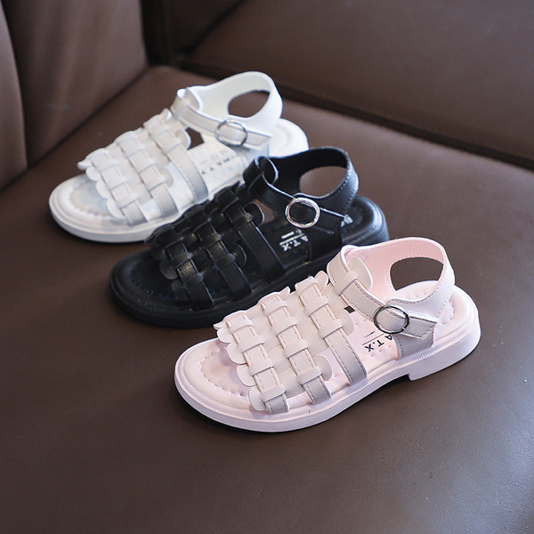 Öko-nahast pandlaga laste sandaalid tüdrukutele