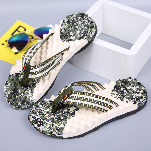 Papuci casual pentru barbati peste varf cu talpa colorata