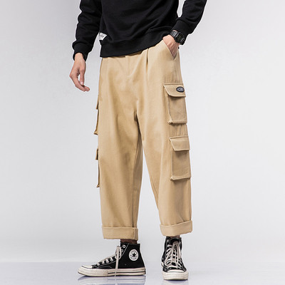 Vīriešu bikses ar kabatām plats modelis