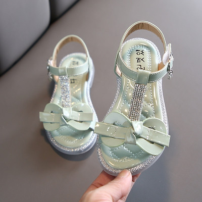 Bērnu sandales meitenēm ar lenti un akmentiņiem