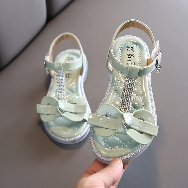 Bērnu sandales meitenēm ar lenti un akmentiņiem