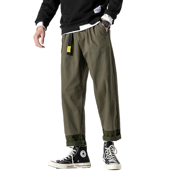 Vīriešu ikdienas bikšu plats modelis