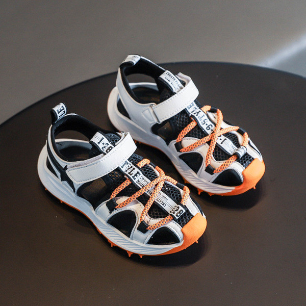 Sandale casual pentru copii pentru baieti cu cravate si autocolante