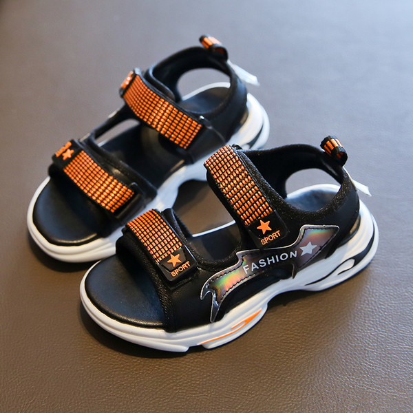 Sandale pentru copii pentru băieți cu autocolante și inscripție