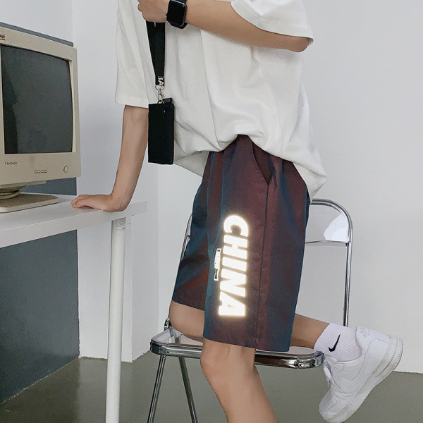 Uus mudel randa sobivad helkurkirjaga meeste lühikesed püksid