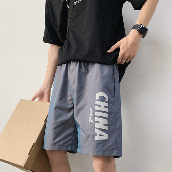 Uus mudel randa sobivad helkurkirjaga meeste lühikesed püksid