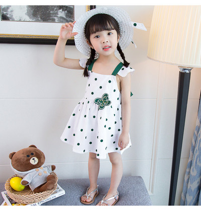 Μοντέρνο παιδικό φόρεμα για κορίτσια  με τρισδιάστατη διακόσμηση και κορδέλα