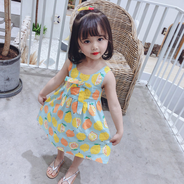 Suvine paela ja värvilise mustriga lastekleit tüdrukutele