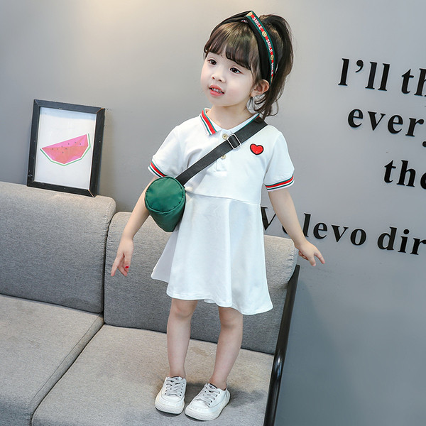 Rochie casual pentru copii pentru fete cu maneca scurta si broderie