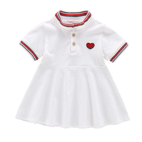 Rochie casual pentru copii pentru fete cu maneca scurta si broderie