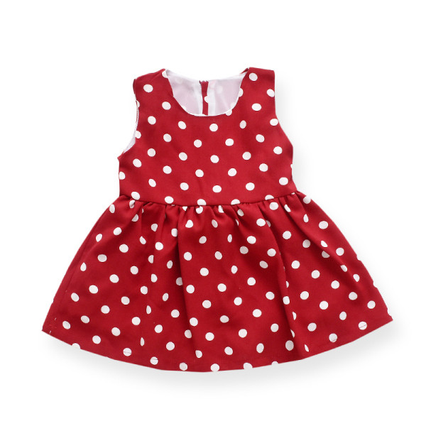 Kivágott, pöttyös gyerekruha széles pántokkal