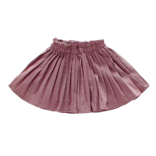 Kockás gyerekszoknya lányoknak, magas derékkal