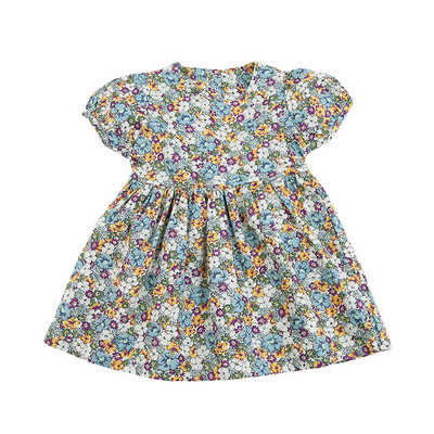 Rochie actuală pentru copii cu mâneci scurte și model floral