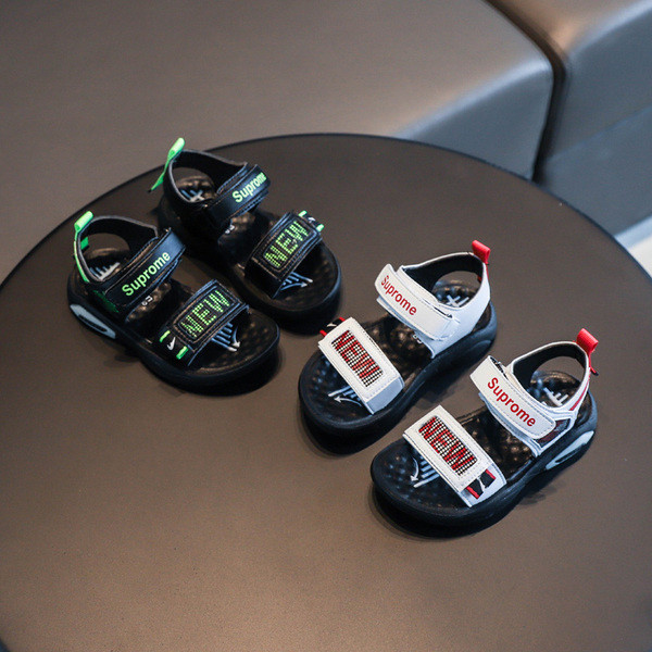 Bērnu sandales zēniem ar uzrakstu un velcro aizdari