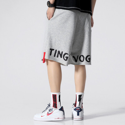 Ανδρικά βαμβακερά καθημερινά σορτς με επιγραφή