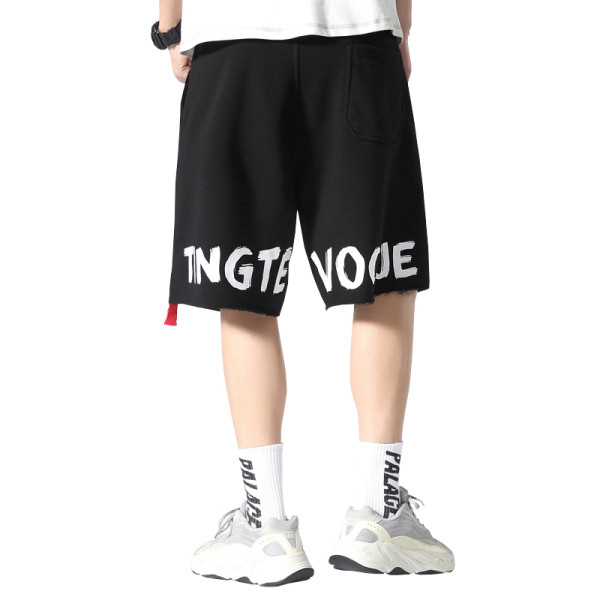 Ανδρικά βαμβακερά καθημερινά σορτς με επιγραφή