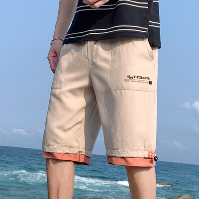 Ανδρικά κοντό σορτς με τσέπες και ρυθμιζόμενο ελαστικό