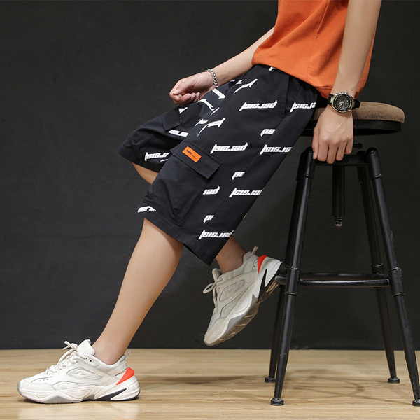 Uus mudel taskute ja elastse vöökohaga meeste lühikesed püksid