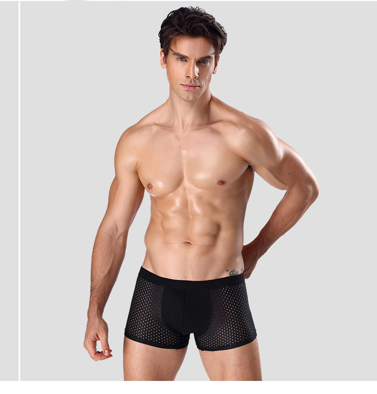Hingavad meeste aluspesu bokserid elastse vöökohaga