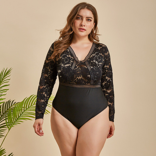 Body de dama cu dantela si maneci lungi