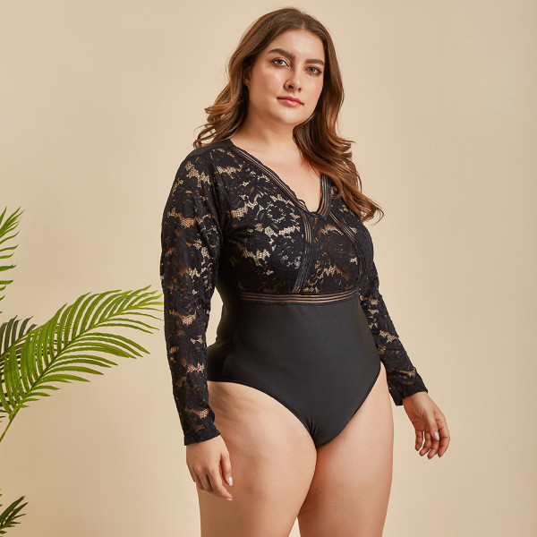 Body de dama cu dantela si maneci lungi