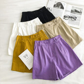 Γυναικεία σορτς με ψηλή μέση και κουμπί