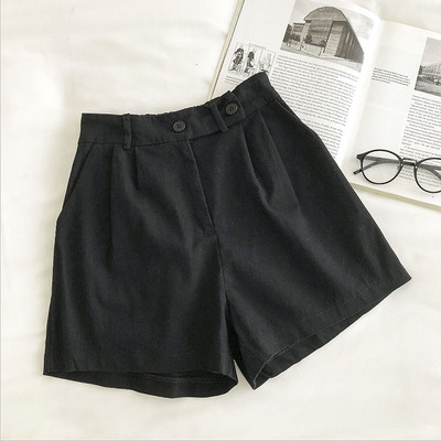 Γυναικεία σορτς με ψηλή μέση και κουμπί