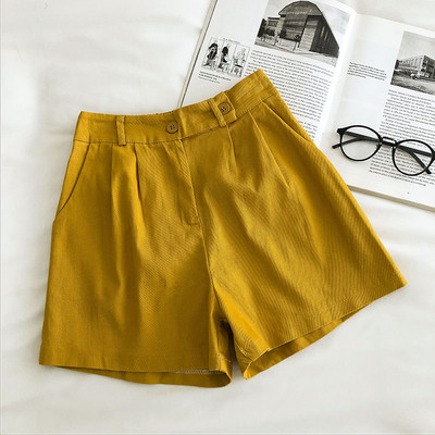 Γυναικεία σορτς με ψηλή μέση και κουμπί