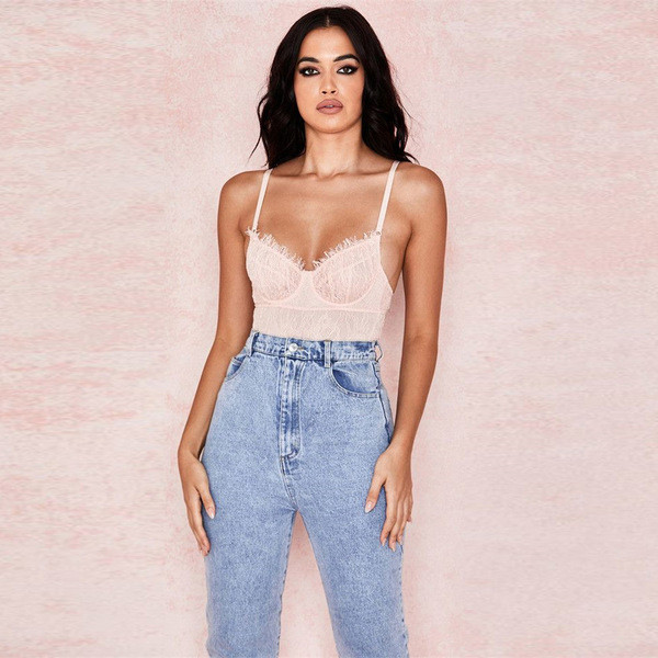 Ροζ γυναικείο κορμάκι με κρόσσια