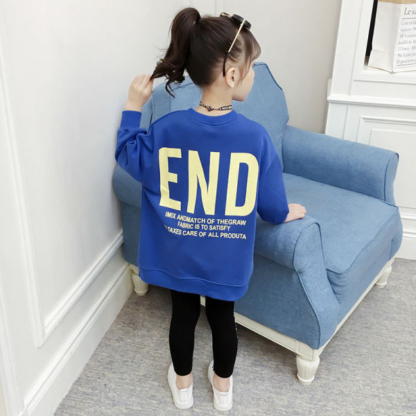 Vaikiška palaidinė mergaitėms su dviejų spalvų užrašu: rožinė ir tamsiai mėlyna