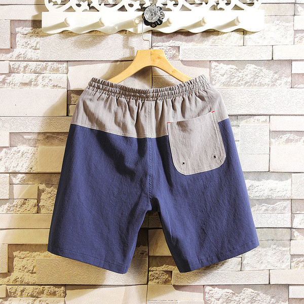 Meeste vabaaja lühikesed lühikesed püksid vöökoha lipsuga