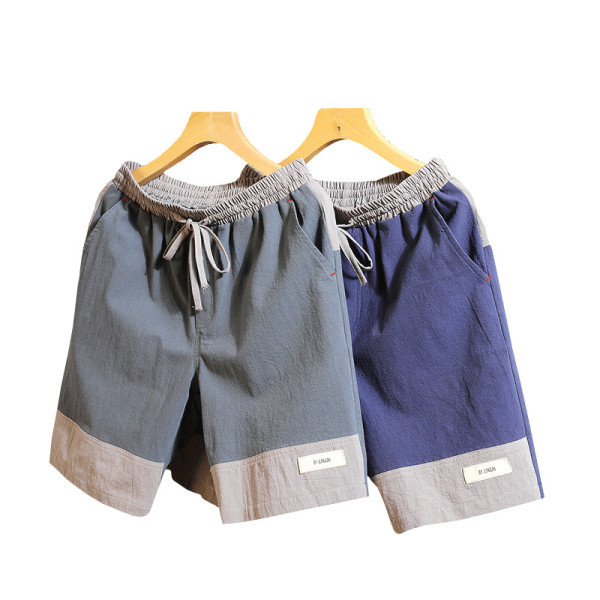 Meeste vabaaja lühikesed lühikesed püksid vöökoha lipsuga