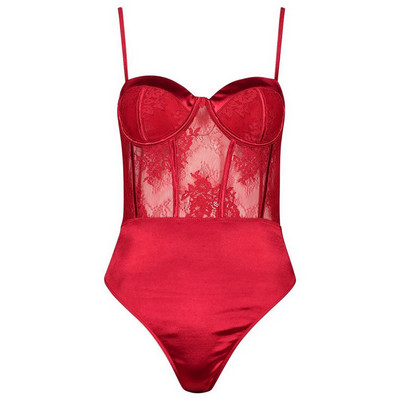 Γυναικείο κορμάκι με δαντέλα και βελούδο